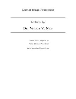 Digital Image Processing Lecture Notes | PDF | Image Resolution ...