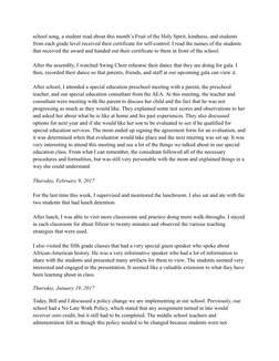 school song, a student read about this month’s Fruit of the Holy Spirit, kindness, and students 
from each grade level receiv