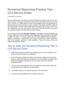 Numerical Reasoning Practice Test – 
Civil Service Exam
by Fehl Dungo  (https://1taker.com/author/marifel-dungo/)121 Comments