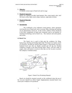 Benchwork Techniques and Tools Guide | PDF | Industrial Processes | Tools