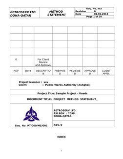 Method Statement for Road Project in Qatar | PDF | Traffic | Road