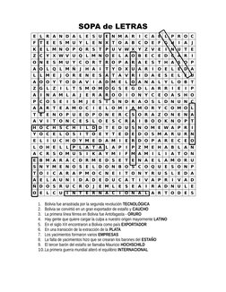 SOPA de LETRAS
E
L
R
A
N D
A
L
E
S
U
E
N M A
R
I
C
A
E
L
P
R
O
C
F
T
E
E
S M U
Y
L
E
N
X
T
O
A
B
C
D
E
F
G H
I
A
J
K
E
L
M N