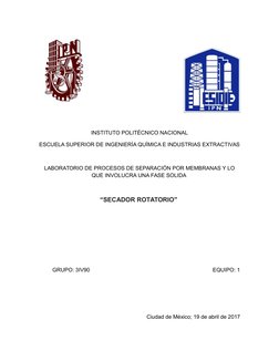 INSTITUTO POLITÉCNICO NACIONAL
ESCUELA SUPERIOR DE INGENIERÍA QUÍMICA E INDUSTRIAS EXTRACTIVAS
LABORATORIO DE PROCESOS DE S