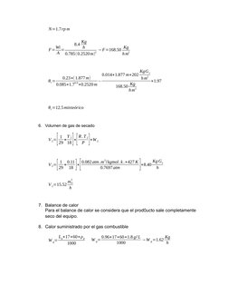 N=1.7rp m
F=Wi
A =
8.4 Kg
h
0.785(0.2520m)
2 →F=168.50 Kg
hm
2
θr=
0.23∗(1.877m)
0.085∗1.7
0.9∗0.2520m
−
0.014∗1.877 m∗202 Kg