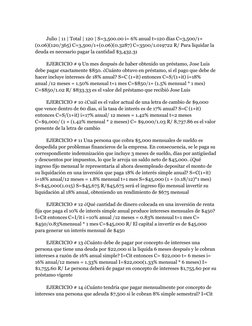 Julio | 11 | Total | 120 | S=3,500.00 i= 6% anual t=120 días C=3,500/1+ 
(0.06)(120/365) C=3,500/1+(0.06)(0.3287) C=3500/1.01