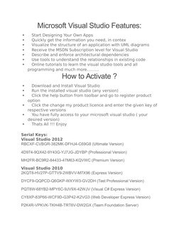 Visual Studio 2012 Product Keys Guide | PDF | Microsoft Visual Studio ...