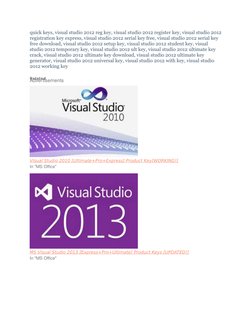 Visual Studio 2012 Product Keys Guide | PDF | Microsoft Visual Studio ...