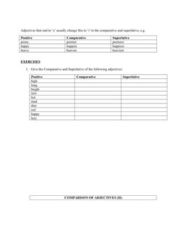 Adjective Comparison: Degrees Explained | PDF | Linguistic Morphology ...