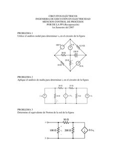 CIRCUITOS ELÉCTRICOS 
INGENIERIA DE EJECUCIÓN EN ELECTRICIDAD 
MENCION CONTROL DE PROCESOS 
POR DE LA PP1(Recuperación) 
1er.