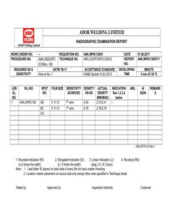 Radiographic Examination Technique Sheet | PDF | Radiography | Welding
