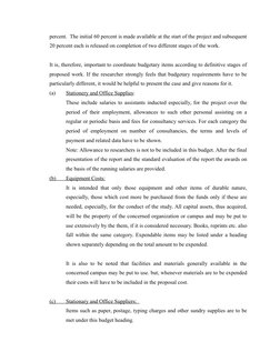 percent.  The initial 60 percent is made available at the start of the project and subsequent
20 percent each is released on