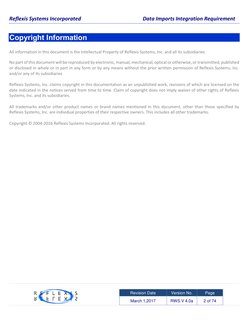 Reflexis Systems Incorporated   
 
 
 
Data Imports Integration Requirement 
 
 
    
 
Revision Date 
Version No. 
Page 
Mar