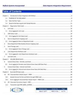 Reflexis Systems Incorporated   
 
 
 
Data Imports Integration Requirement 
 
 
    
 
Revision Date 
Version No. 
Page 
Mar