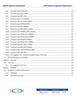 Reflexis Systems Incorporated   
 
 
 
Data Imports Integration Requirement 
 
 
    
 
Revision Date 
Version No. 
Page 
Mar