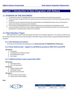 Reflexis Systems Incorporated   
 
 
 
Data Imports Integration Requirement 
 
 
    
 
Revision Date 
Version No. 
Page 
Mar