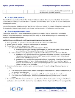 Reflexis Systems Incorporated   
 
 
 
Data Imports Integration Requirement 
 
 
    
 
Revision Date 
Version No. 
Page 
Mar
