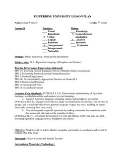 PEPPERDINE UNIVERSITY LESSON PLAN 
 
Name: Sarah Winikoff