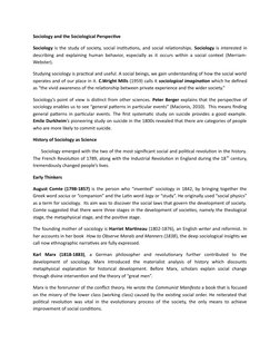 Sociology and the Sociological Perspective
Sociology is the study of society, social institutions, and social relationships.