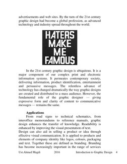 Ust.Ahmed Magdi                   2016                      Introduction to Graphic Design     4 
 
advertisements and web si