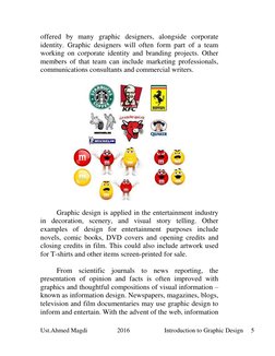 Ust.Ahmed Magdi                   2016                      Introduction to Graphic Design     5 
 
offered by many graphic d