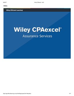 6/2/2017
Wiley CPAexcel ­ AUD
https://app.efficientlearning.com/pv5/v8/5/app/cpa/aud.html?#syllabus
5/11
Slides

