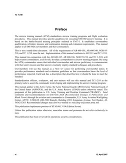 TC 1-248 
Preface 
The aircrew training manual (ATM) standardizes aircrew training programs and flight evaluation 
procedures
