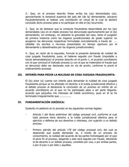 2.-  Que,  en  el  proceso  descrito  líneas  arriba  los  (as)  demandados  (as),
aprovechando la temporal ausencia del país