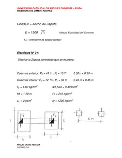 UNIVERSIDAD CATOLICA LOS ANGELES CHIMBOTE – PIURA 
INGENIERIA DE CIMENTACIONES 
MIGUEL CHANG HEREDIA 
INGENIERO CIVIL