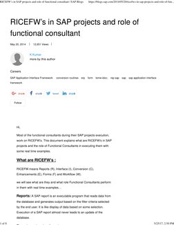 Understanding RICEFW in SAP Projects | PDF | Sap Se | Databases