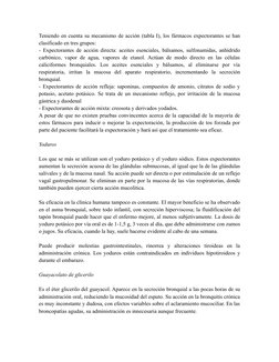 Teniendo en cuenta su mecanismo de acción (tabla I), los fármacos expectorantes se han
clasificado en tres grupos:
- Expector