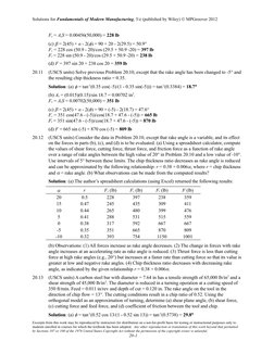 Solutions for Fundamentals of Modern Manufacturing, 5/e (published by Wiley)  MPGroover 2012
Fs = AsS = 0.00456(50,000) = 22
