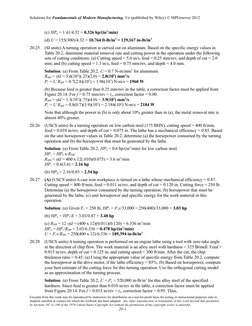 Solutions for Fundamentals of Modern Manufacturing, 5/e (published by Wiley)  MPGroover 2012
(c) HPu = 1.41/4.32 = 0.326 hp/