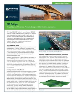 PRODUCT DATA SHEET
CONNECT Edition
RM Bridge 
Bridge Structural Modeling, Analysis, Design, and Construction Engineering
RM B