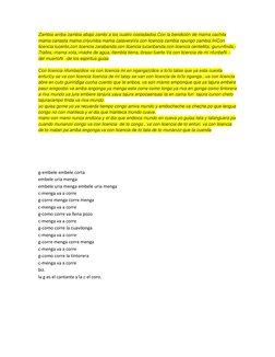 Zambia arriba zambia abajo zambi a los cuatro costadados.Con la bendición de mama cachita 
mama canasta mama criyumba mama ca
