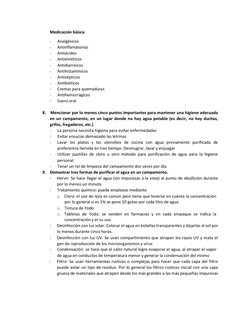 Medicación básica 
 
-     Analgésicos 
-     Antinflamatorios 
-     Antiácidos 
-     Antieméticos 
-     Antidiarreicos 
-