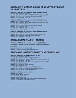 BANDA DE 17 METROS, BANDA DE 15 METROS Y BANDA 
DE 12 METROS  (http://frecuenciasradioaficion.blogspot.cl/2012/05/banda-d