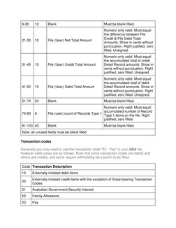 ABA File Format Overview and Details | PDF | Debits And Credits ...