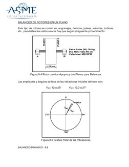 BALANCEO DINÁMICO - 8.8 
BALANCEO DE ROTORES EN UN PLANO 
Este tipo de rotores es común en; engranajes, bombas, poleas,