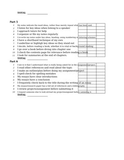 Study Habits Questionnaire for Students | PDF | Communication | Cognition