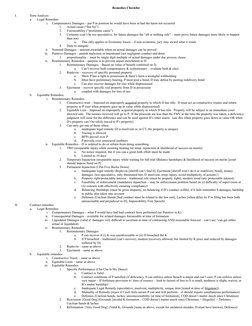 Remedies Checklist
I.
Torts Analysis
a.
Legal Remedies
i.
Compensatory Damages – put P in position he would have been in had