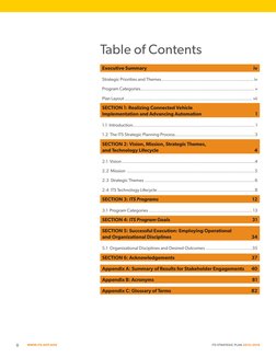 Table of Contents
Executive Summary 
iv
Strategic Priorities and Themes .....................................................