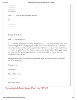 Order Letter Writing Guide & Samples | PDF | Receipt | Prices
