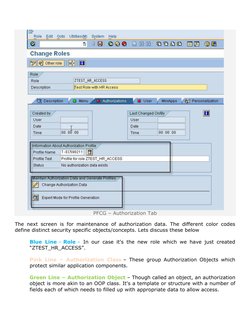 PFCG – Authorization Tab  (http://sapsecuritypages.com/blog/wp-content/uploads/2010/10/PFCG_authorization.jpg)
The next scr