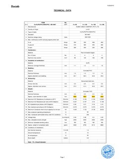 Ducab XLPE Low Voltage Cable Data Sheet | PDF | Cable | Electrical ...