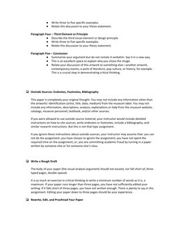 ●
Write three to five specific examples. 
●
Relate this discussion to your thesis statement. 
 
Paragraph Four – Third Elemen