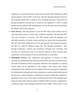 SECURITIZATION
originator to convert those pools of assets onto securitie