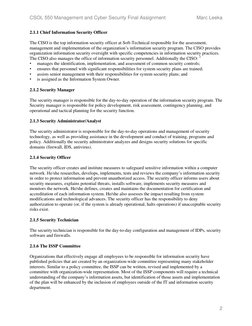 CSOL 550 Management and Cyber Security Final Assignment 
Marc Leeka 
2 
2.1.1 Chief Information Security Officer 
 
The CISO