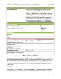 CSOL 550 Management and Cyber Security Final Assignment 
Marc Leeka 
6 
any way? Choose the most appropriate designation. 
Se