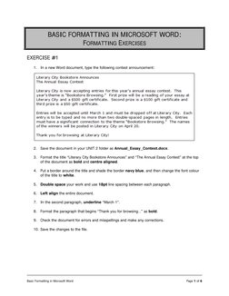 MS Word Formatting Exercises Guide | PDF | Microsoft Word | Printing