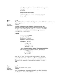/* Non-Conforming because - cval is not declared as signed or
unsigned */
CHAR cval;
typedef unsigned char UCHAR;
/* Conformi